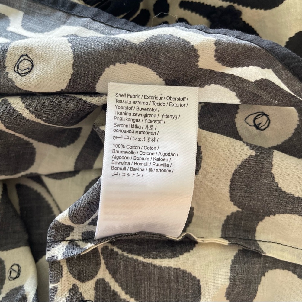 NWT Farm Rio Palermo Anthropology Black & White Floral Puff-Sleeve Women's Top - Picture 11 of 13